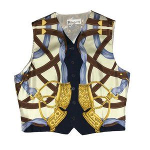Burberry - Vintage Silk Vest Equestrian Belt Print
